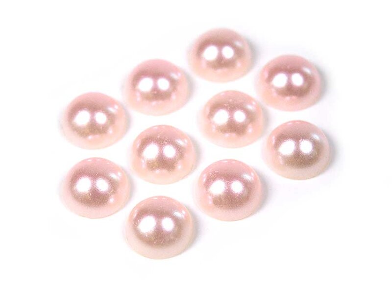 20 Cabochons in perlmutt rosa, 12 mm