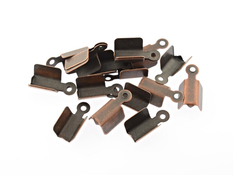 50 kleine Endkappen in antik Kupfer, 11 mm