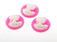 4 Cabochon/Kamee in pink, 20 mm