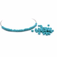 500 Rocailles Perlen in türkis, 3 mm