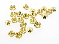 40 Blumen Perlkappen in goldfarben, 7,5 mm