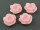 4 Cabochons als Rosen in rosa, 18 mm
