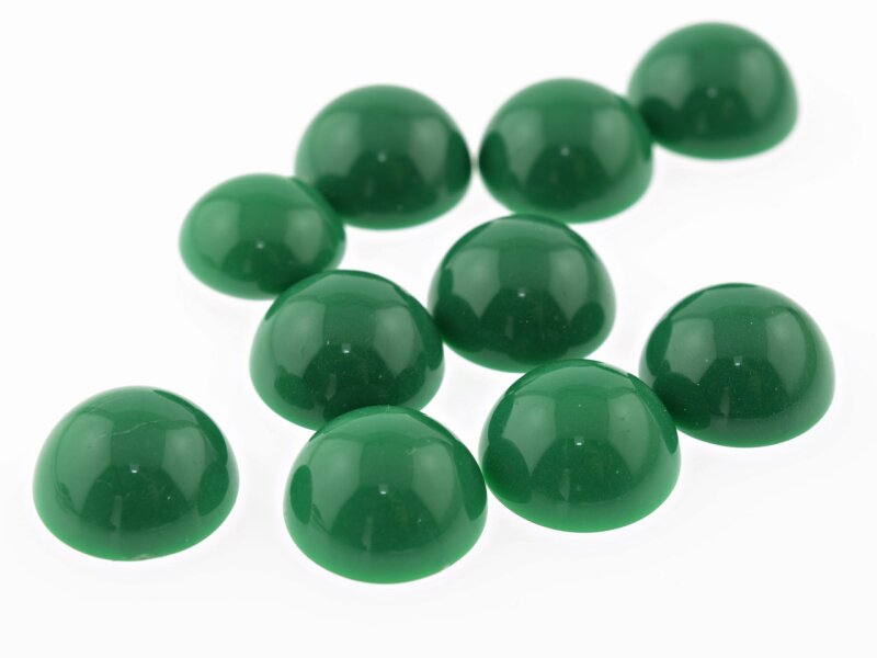 10 Cabochons aus Acryl in grün, 12 mm