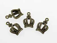 8 3D Anhänger als Krone in antik bronzefarben
