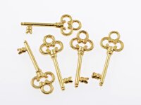 10 filigrane goldfarbene Schlüssel