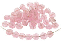 20 Glasperlen "Blümchen" in rosa, 8 mm