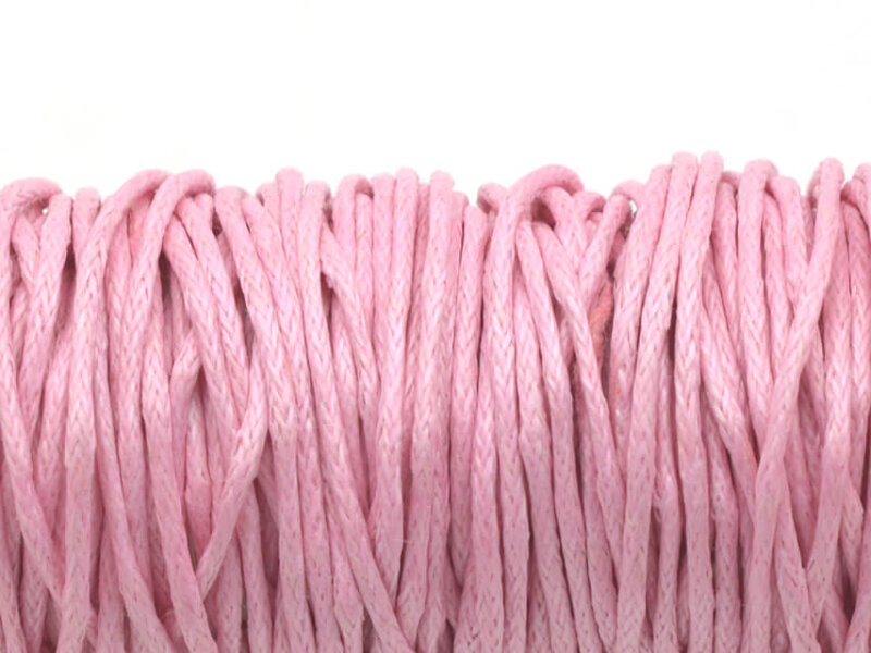 gewachste Baumwollkordel in rosa 1mm 10m