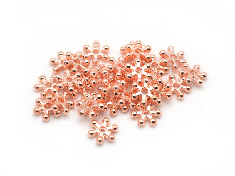 30 Zwischenperlen "kleine Kugeln" in peachy roségoldfarben, 7 mm
