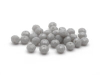 30 Glasschliffperlen "dusty" in grau, 6x5 mm