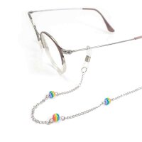 transparente Brillenbandhalter silberfarben platiniert 10 Stück