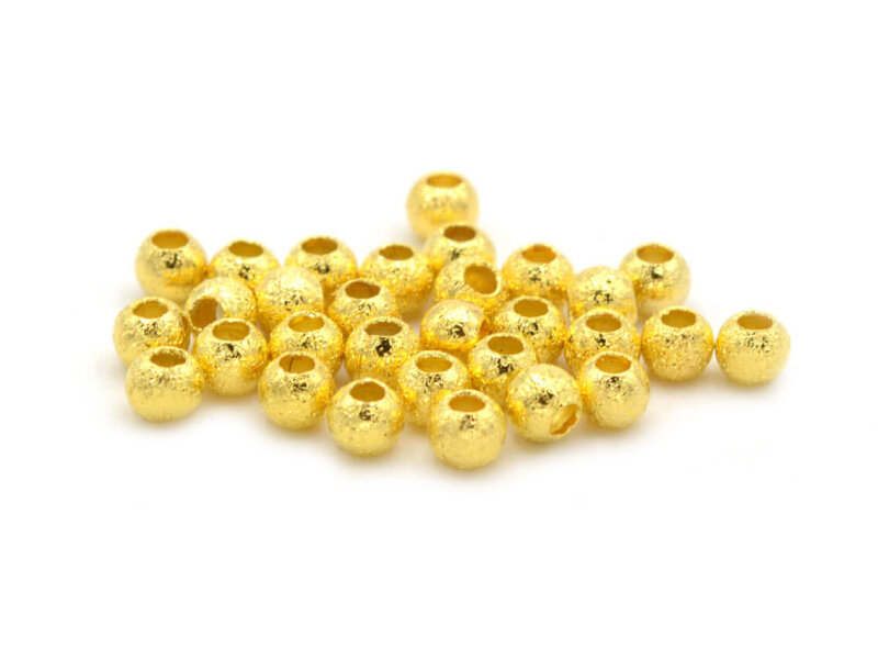 30 Zwischenperlen "Sparkle" in goldfarben, 3 mm