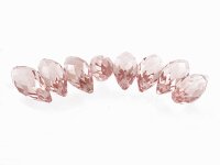 4 Kristallglasperlen facettiert als Tropfen in rosa, 17 mm