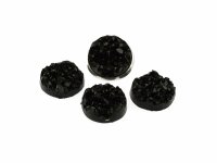 4 Cabochons "Eiskristalle" in schwarz, 12 mm