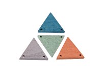 5 bunte Verbinder "Dreieck" aus lackiertem Holz