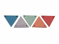 5 bunte Verbinder "Dreieck" aus lackiertem Holz