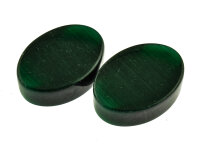 2 dicke Cateye- Glascabochons in dunklem waldgrün,...