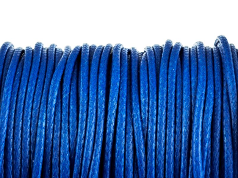 10 m Polyesterkordel gewachst in königsblau, 1 mm