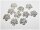 10 Perlkappen 12 mm in antik silberfarben