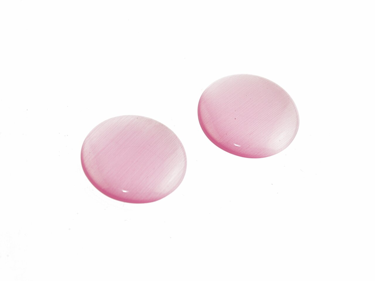 4 Cateye-glascabochons in rosa 18 mm 