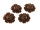 4 Cabochons "Seerose" in braun, 16 x 18 mm