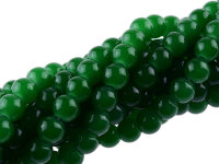 30 Glasperlen in Jadeoptik in smaragdgrün 6,5mm