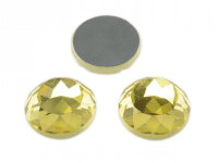 2 Glasschliffcabochons "Sparkle" in gelb, 12 mm