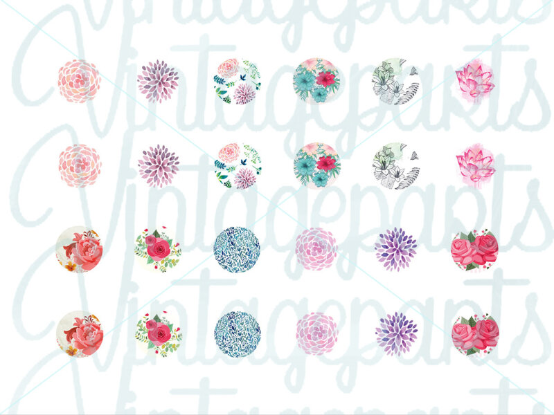 Motivbogen Blumenmeer für Cabochons verschiedener Größen