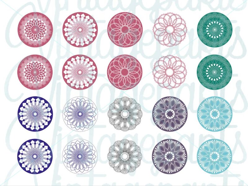Motivbogen "Mandala" für Cabochons verschiedener Größen