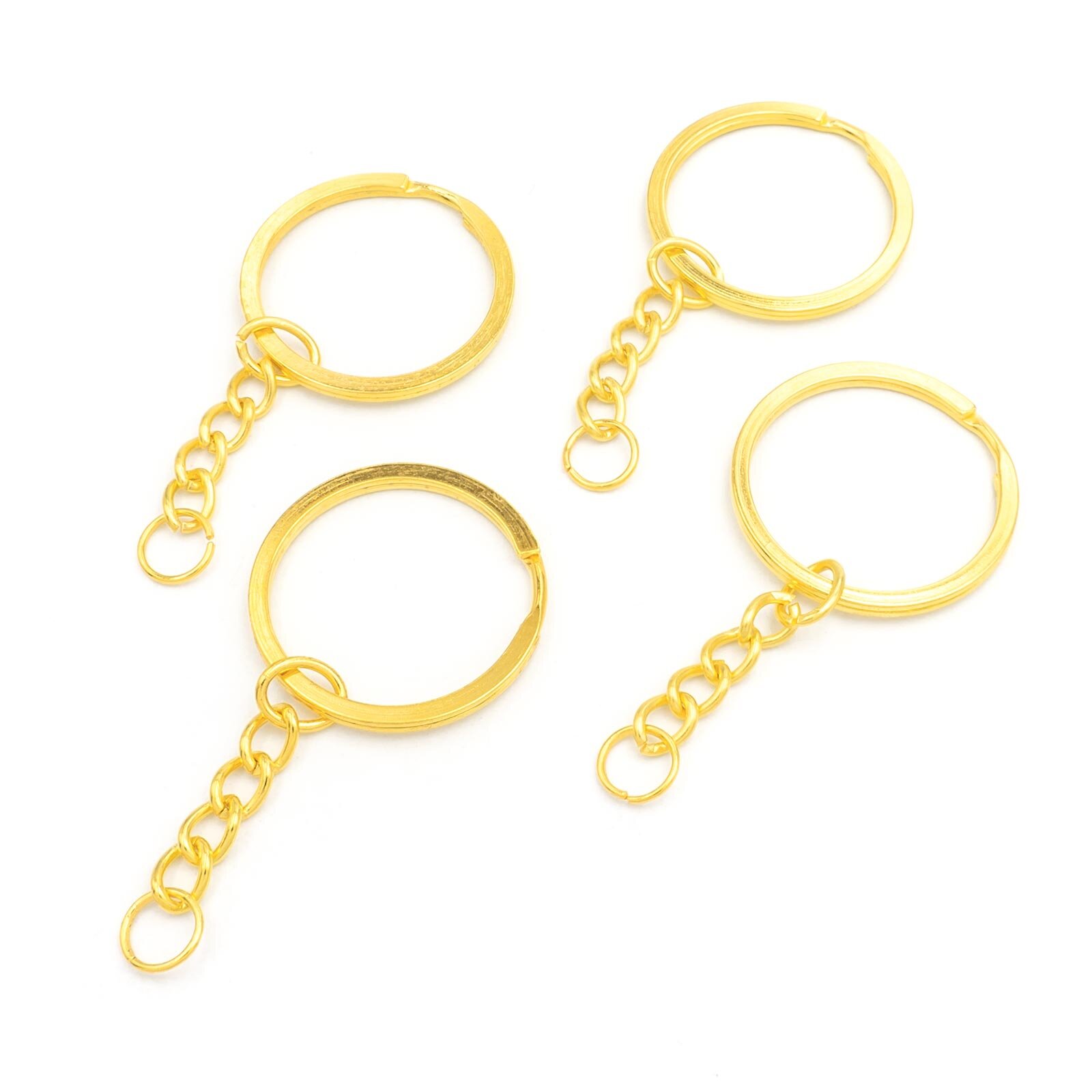 Gold 12mm 10er-Set Messing Ringe Schlüsselanhänger Messing Schlüsselringe 