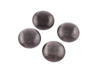 6 Cabochons aus Cateyeglas in taupe, 14 mm