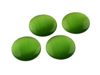 Cabochons aus Cateyeglas in smaragd grün 14 mm 6...