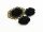 4 ovale Cabochons als Blume in schwarz, 18 x 13 mm