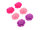 6 Seerosen Cabochons als Set in pink, lila, rosa, 16 x 18 mm