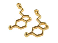 2 Anhänger "Serotonin" in goldfarben