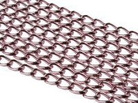 2 m Gliederkette aus Aluminium in rosa, 8,5 x 4,8mm