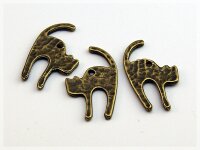5 Katzen Anhänger in antik Bronze
