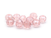 10 Glasschliffperlen in rosa, 10 mm