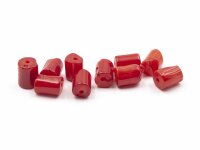 längliche Perlen aus Seebambus 5mm in rot 10 Stück