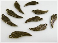 12 Engelsflügelchen in vintage Bronze