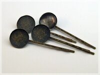 6 Haarklemmen Antik Bronze mit 18 mm Fassung