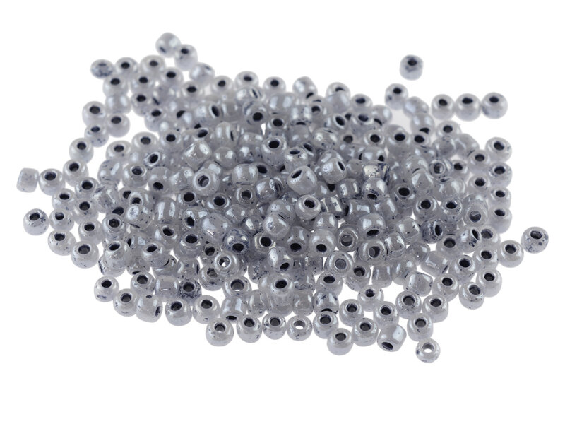 500 Rocailles Perlen in silbergrau, 3 mm