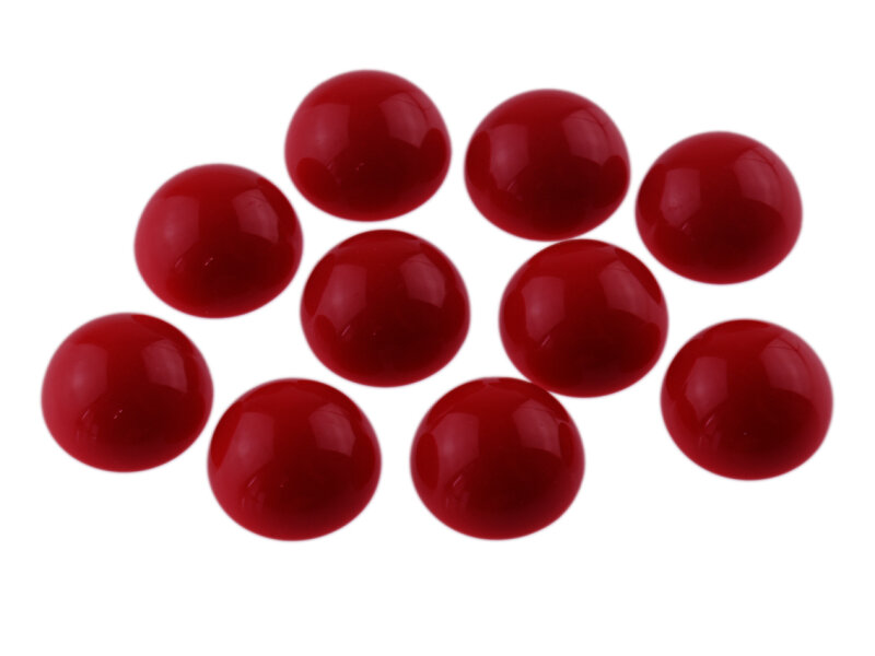 10 Cabochons aus Acryl in rot, 12mm