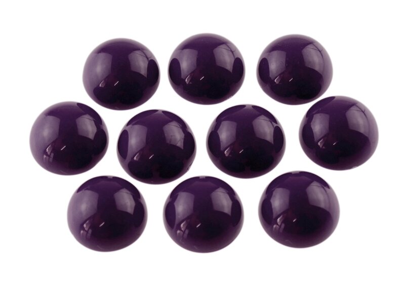 10 Cabochons aus Acryl in violett, 12mm
