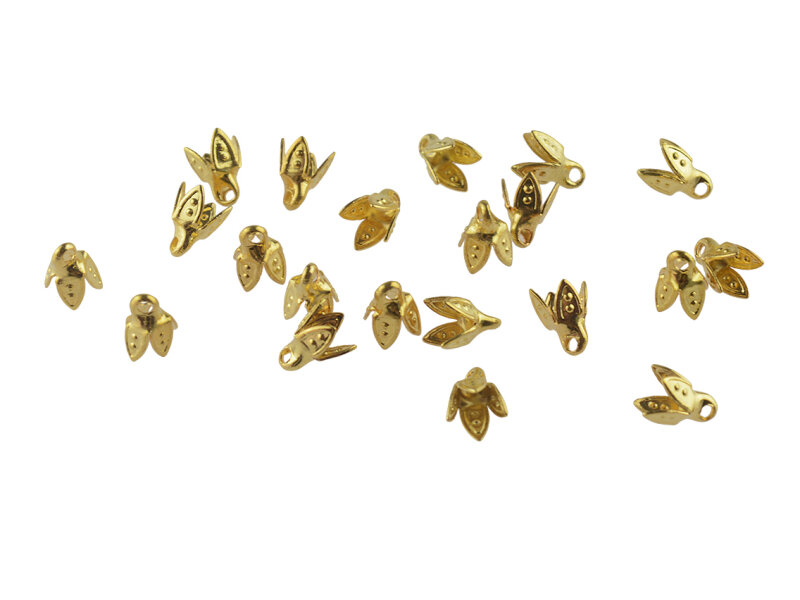 Perlkappen mit Aufhängung aus Messing in goldfarben 10 Stück