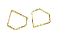 Messingverbinder in Diamantenform in goldfarben 6 Stück