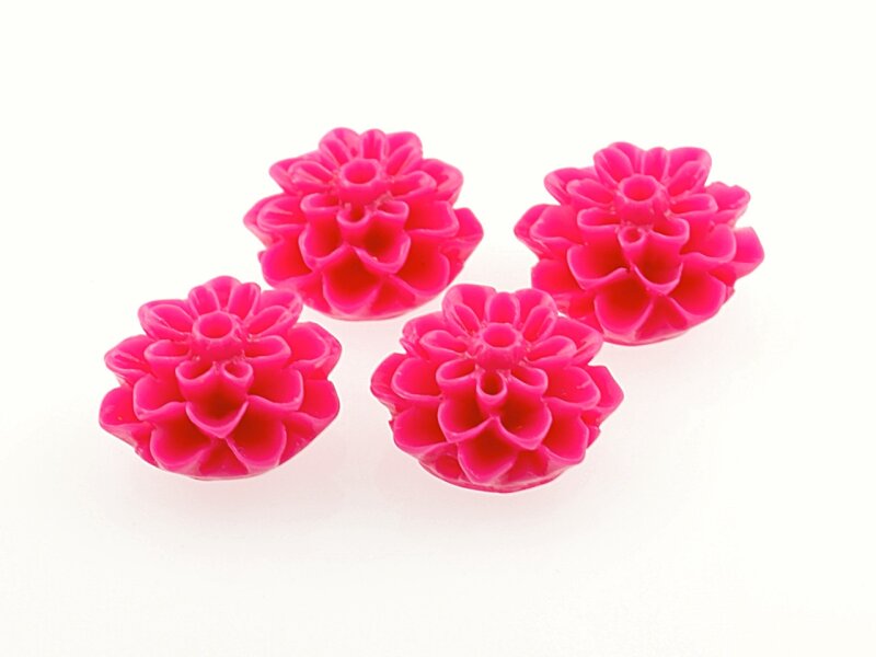4 Cabochon pink 15 mm Blume